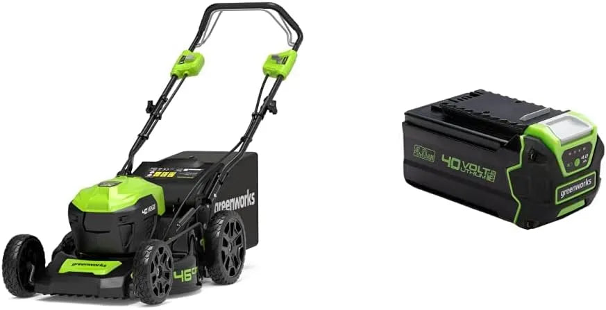 Greenworks GD40LM46SP Benzinmotor und Rasenmähermotor, Akku-Betrieb, bürstenloser Motor, 46 cm, 600 m, 40 V, 40V, für die Gartenpflege