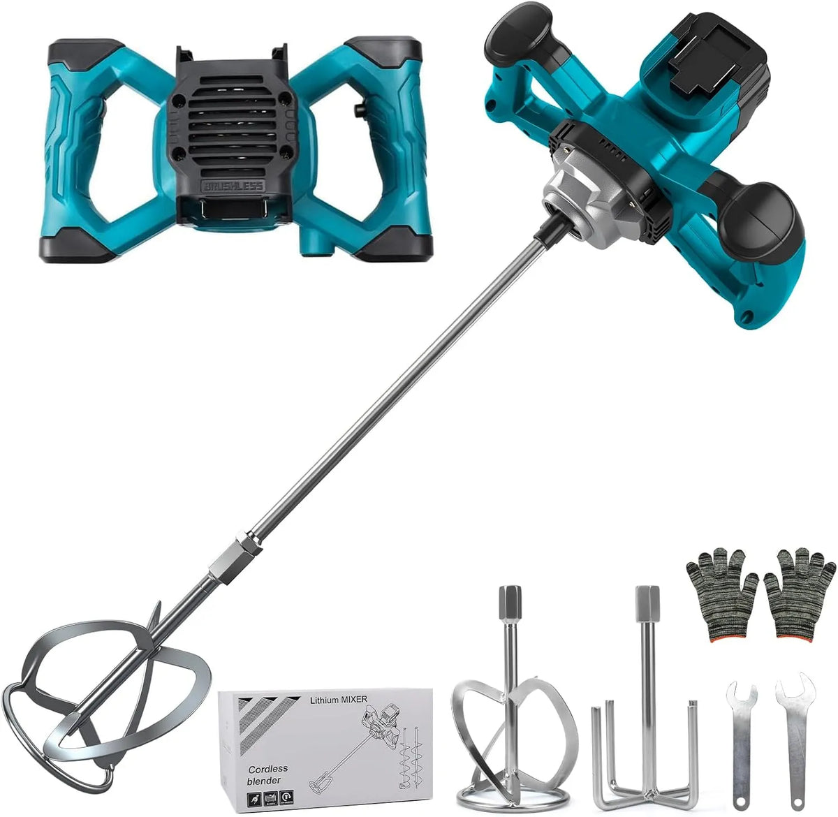 Makita 18V Mörtelrührer: Akku-Betrieb, bürstenloser Motor, 3200W, für Betonarbeiten