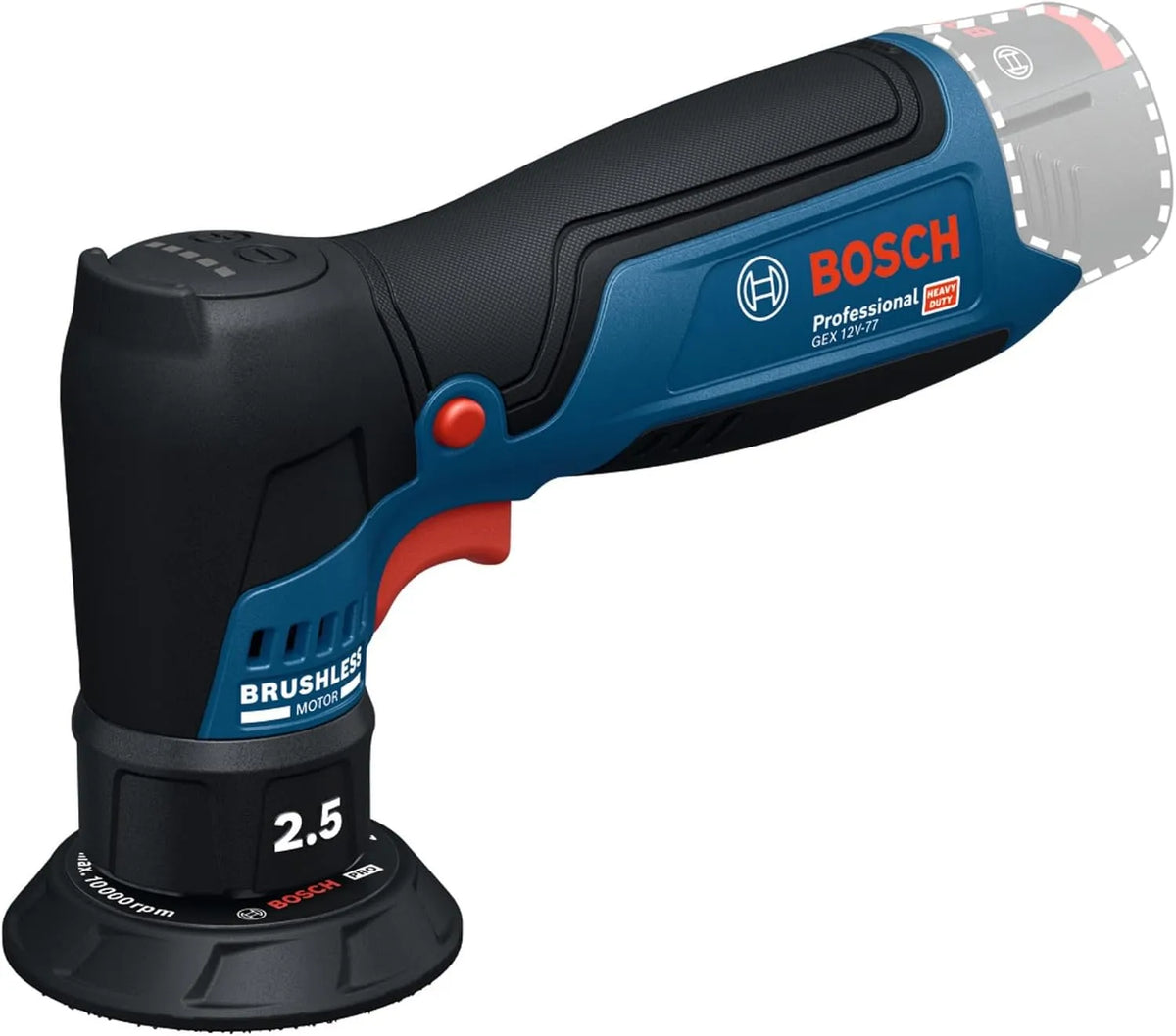 Bosch Exzenterschleifer: GEX, Akku-Betrieb, für gewerblichen Einsatz, 77 mm, 12V