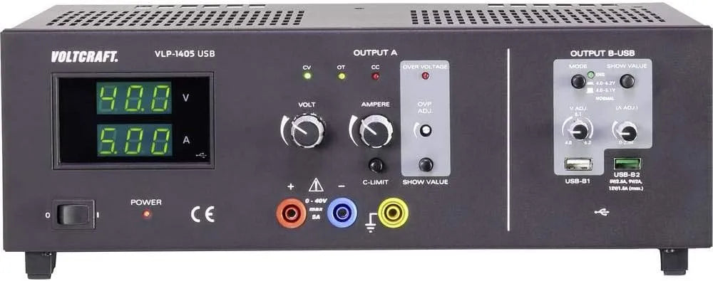 VOLTCRAFT VLP-1405 Regelbares DC-Labornetzgerät und Tischnetzteil, 233 W, mit Überspannungsschutz, 0-40 V, 5 A, für Elektroniktest und Reparatur