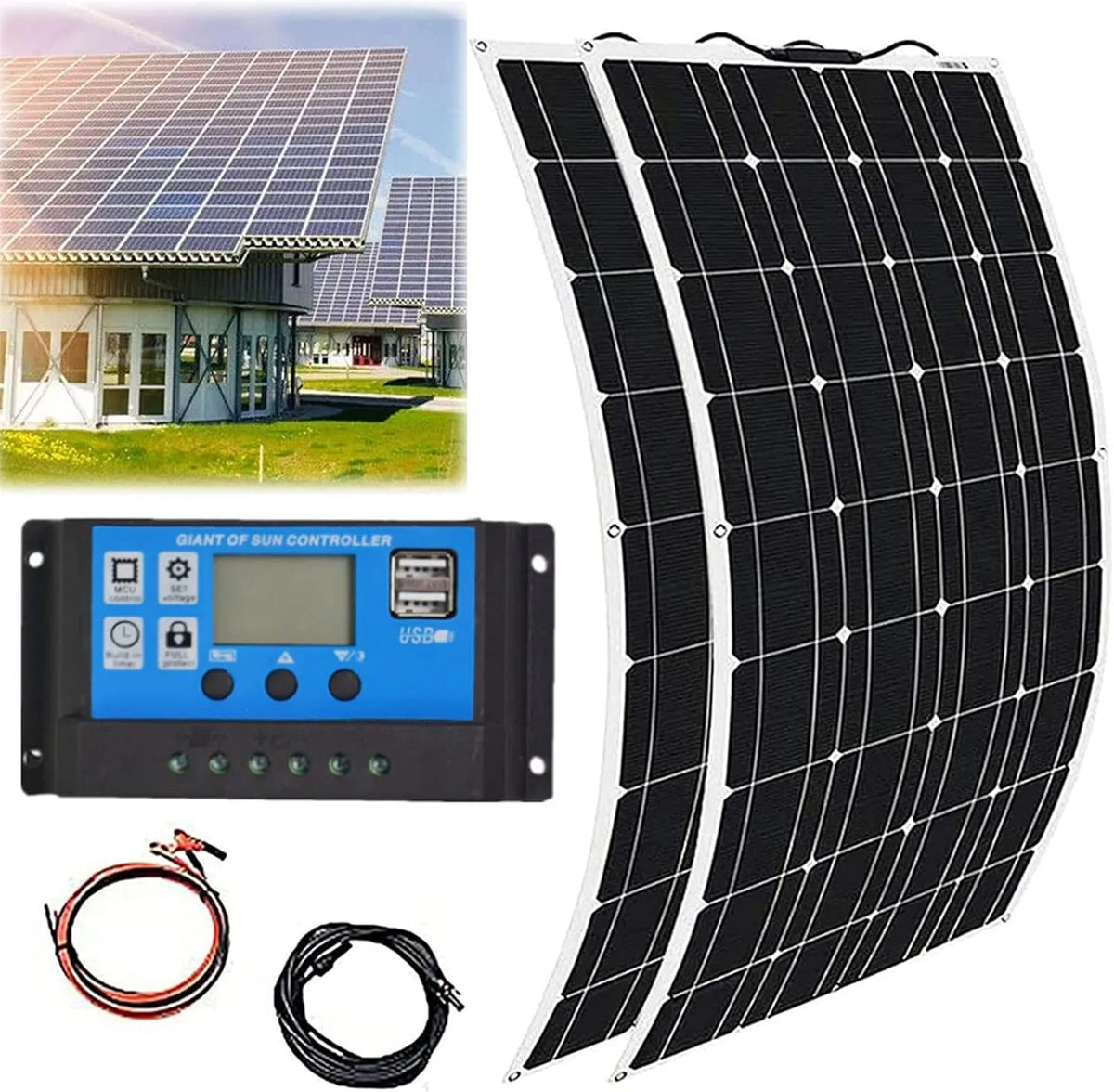 Solarmodul und Photovoltaikpanel, 800 W, 400 W, 18 V, flexibel, monokristallin, für Camping und Wohnmobil