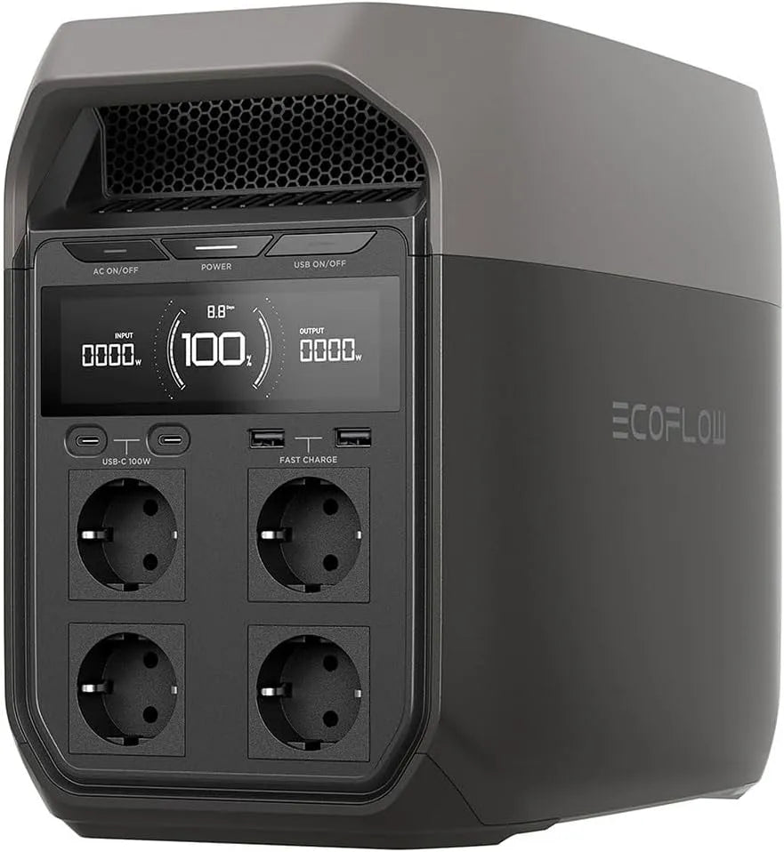 EcoFlow Delta 3 Stazione Di Tragbare Powerstation und Solargenerator, 1800 W, 12m