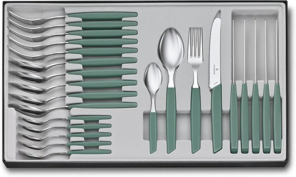 Victorinox Besteckset 24-teilig, Präzisionsklinge, Spülmaschinengeeignet, Salbei