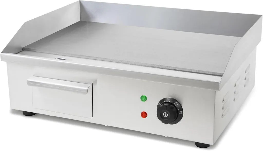 Elektrische Edelstahl-Grillplatte 3000W, 55x35cm, Thermostat 50-300°C