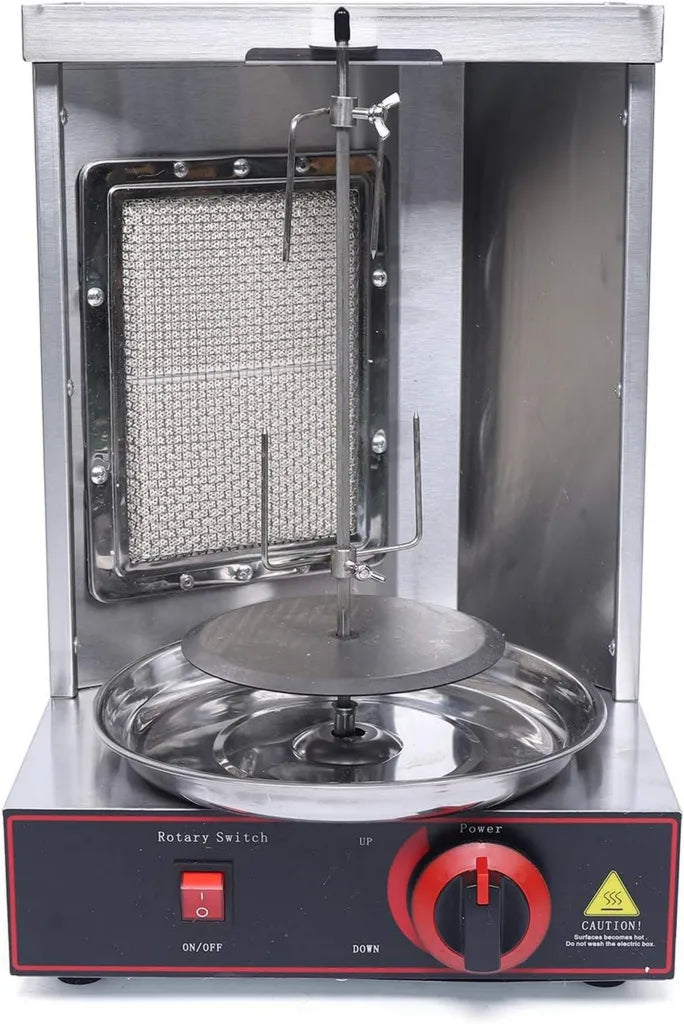 Gas-Dönergrill 2000W, Elektrischer Edelstahl-Drehspieß mit 10kg Kapazität, Perfekt für Gyros und Kebab, Ideal für Zuhause, Partys und Gastronomie