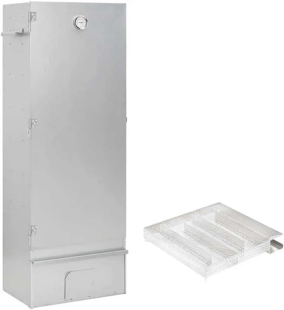 Verzinkter Räucherofen mit Kaltrauchgenerator für BBQ und Grillen, inkl. 12 S-Haken und 3 Rosten