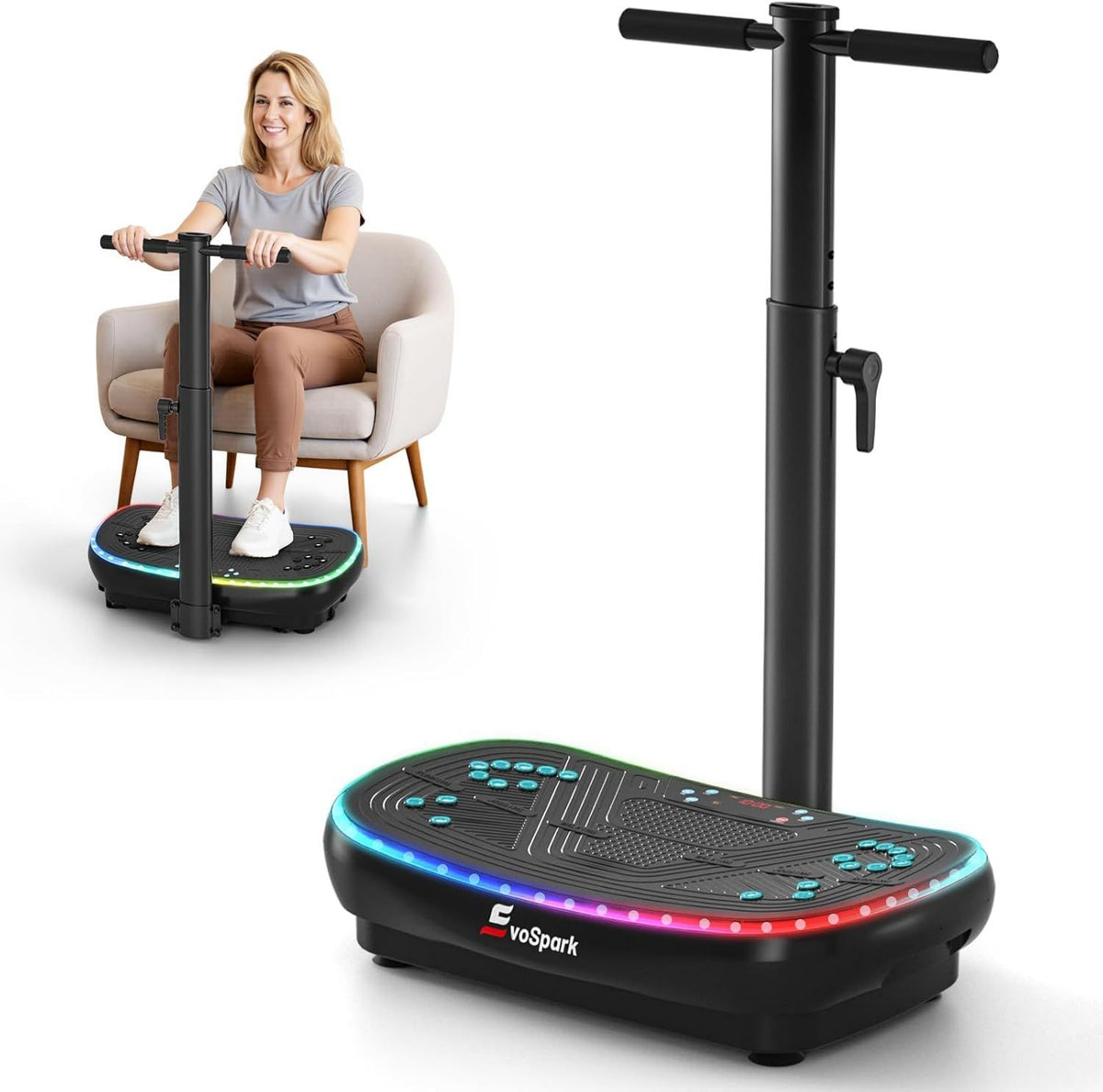 Vibrationsplatte: Ganzkörpertraining, 3D-/4D-Technologie, LED-Anzeige, 900W
