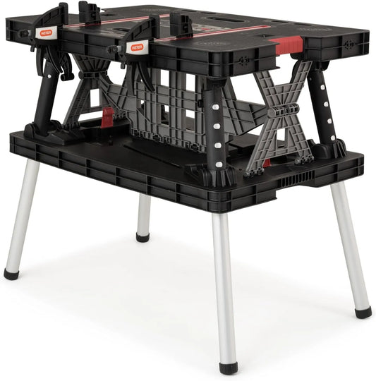 Keter Werkzeugbank faltbar Master Pro Serie Folding Work Table, aus Kunststoff, wetterfest, klappbar, 91 × 55,5 × 75,5cm, 30cm