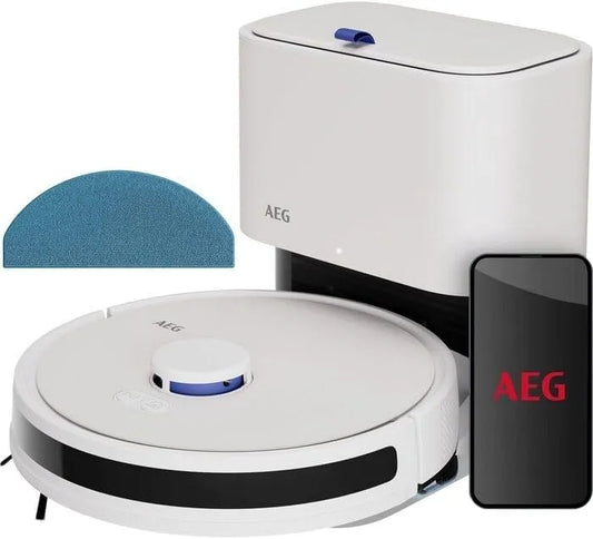 AEG AR71UW2SW Saugroboter: Akku-Betrieb, WLAN-Konnektivität, 140m, 14,4 V, 28 l, für Fahrzeugpflege, weiß