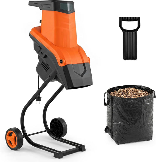 Gartenhäcksler – mobile Ausführung, 45 mm, 50L, 2500W, für Holzbearbeitung, orange