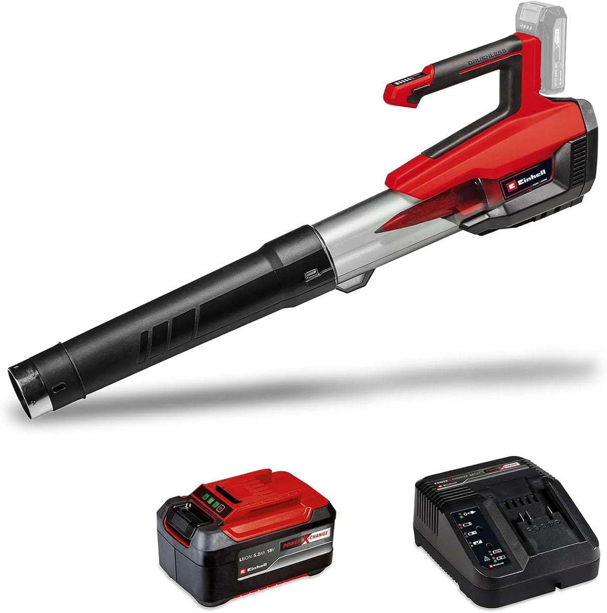 Einhell Akku-Laubbläser LB 18 Laubbläser, GP-LB, Akku-Betrieb, bürstenloser Motor, 18V, 5,2 Ah