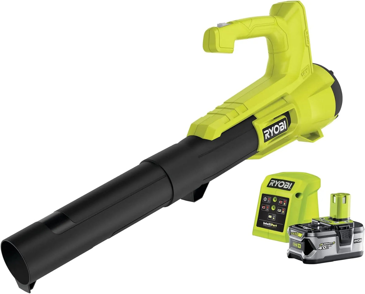 Ryobi 18 RY18BLA-140 18 V ONE+ Akku-Laubgebläse RY18BLA-140 Luftgeschwindigkeit 145 km/h, Akku-Betrieb, 7,1 m, 4,0 Ah