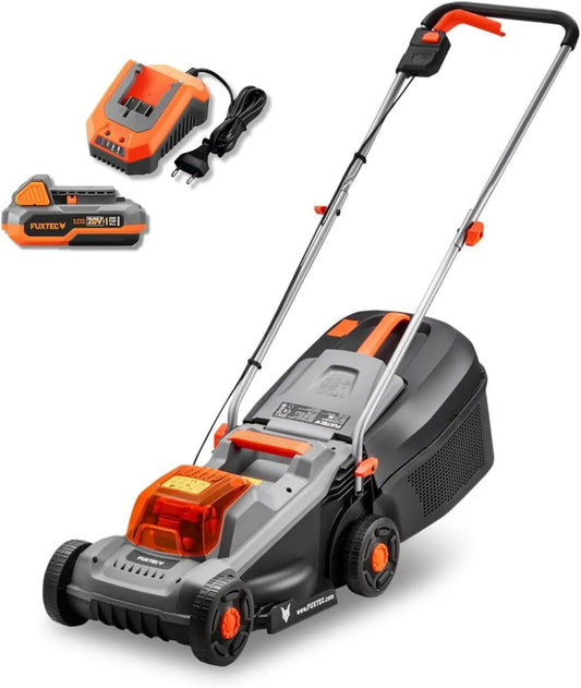 FUXTEC 20 FX-E1RM20-ECO-SET Rasenmäher, Akku-Betrieb, 30 cm, 70 mm, 20 V, 30L, für die Gartenpflege