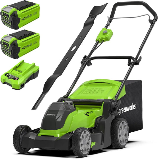 Greenworks 40V G40LM41K2X Rasenmäher, Akku-Betrieb, 41 cm, 41cm, 500 m, für die Gartenpflege