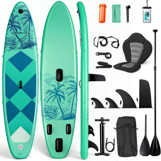 Aufblasbares SUP Board 335cm für Erwachsene und Anfänger, rutschfestes EVA-Deck, mit Zubehör, für See, Fluss und Meer