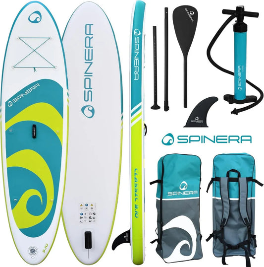 Aufblasbares Stand Up Paddle Board Set mit Zubehör für Einsteiger – 9'10' SUP mit Paddel, Pumpe und Kajaksitz