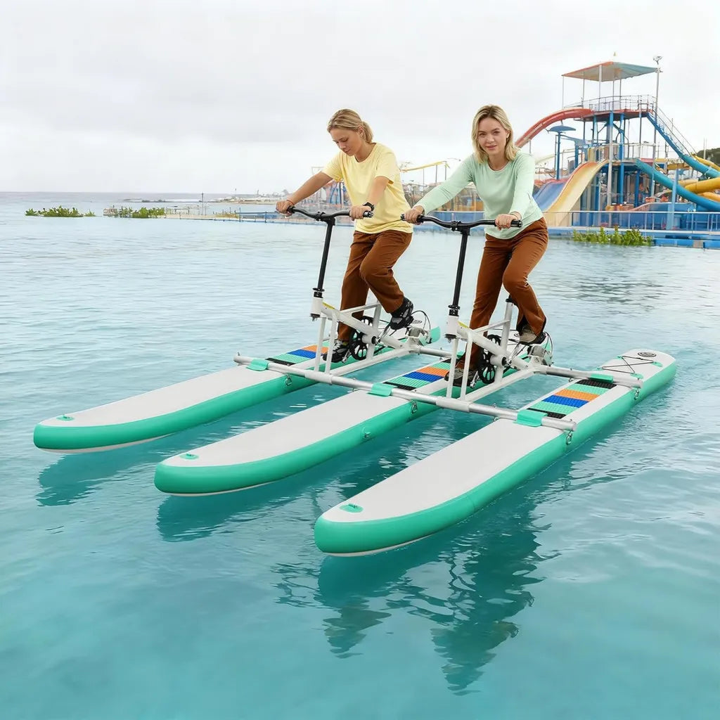 Aufblasbares Wasserfahrrad für Erwachsene, 2-Personen-SUP, Ponton für See, Tretboot, Angelkajak bis 180 kg