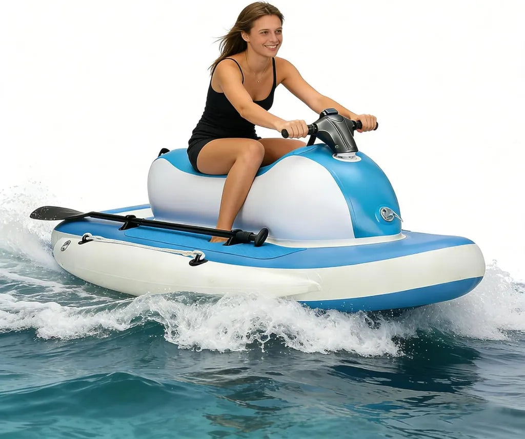 Vielseitiges Aufblasbares Jetboot - Kajak und Schwimmplattform, Langlebiges PVC, Ideal für Seen, Flüsse und Küsten, Tragbar für Erwachsene