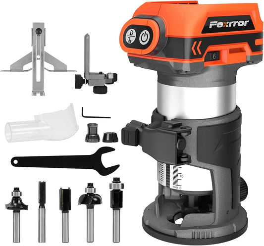 Makita 18V Akku Oberfräse für 18V: Akku-Betrieb, bürstenloser Motor, 6 mm, 8 mm