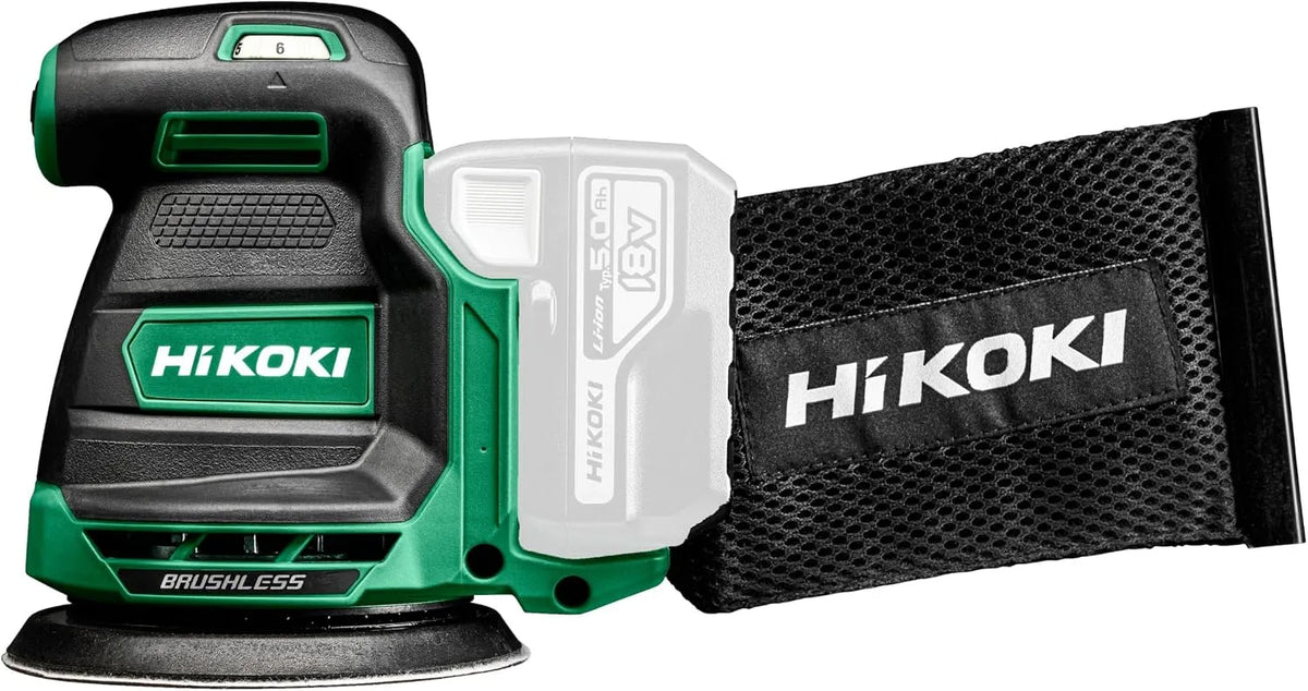 HiKOKI Akku- SV1813DAW4Z Exzenterschleifer: Akku-Betrieb, 3D-/4D-Technologie, 125 mm, 18 V