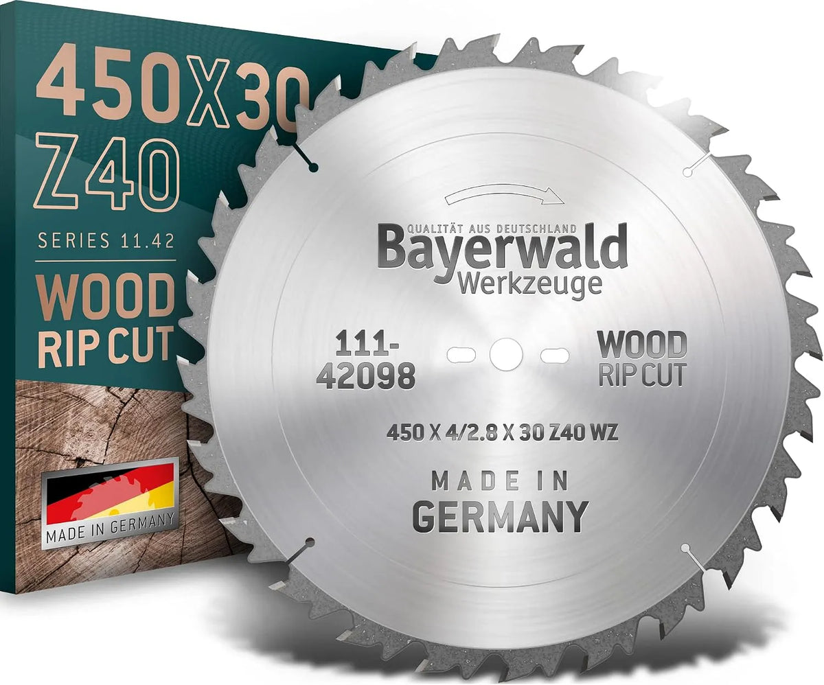 Kreissäge für zügige gerade Zuschnitte an Platten und Holzwerkstücken; Kreissägeblatt, 450 mm, 4,0 mm, 30 mm