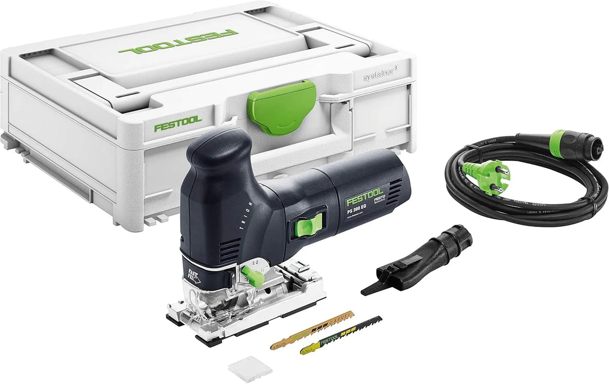 Festool Stichsäge für präzise Kurvenschnitte und saubere Ausschnitte im Werkstück PS 300 EQ-Plus TRION mit Systainer