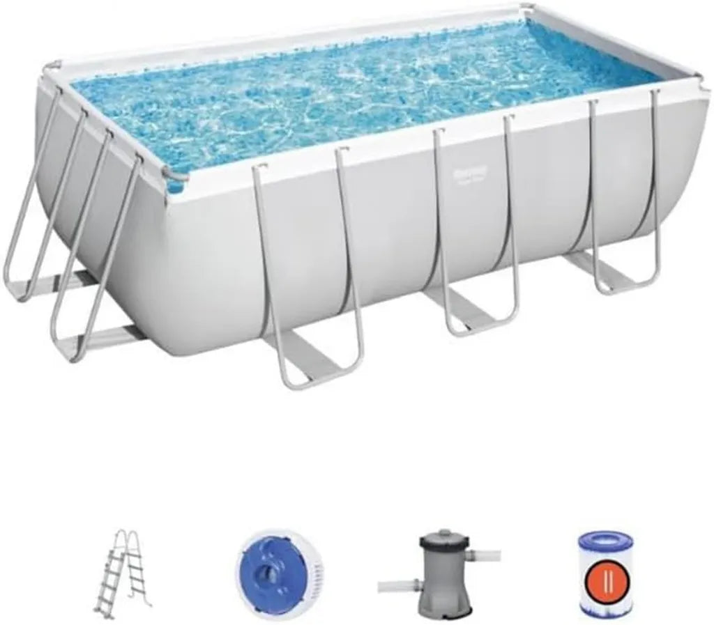 Großer rechteckiger Bestway Pool mit Hartschale 412x201x122 cm