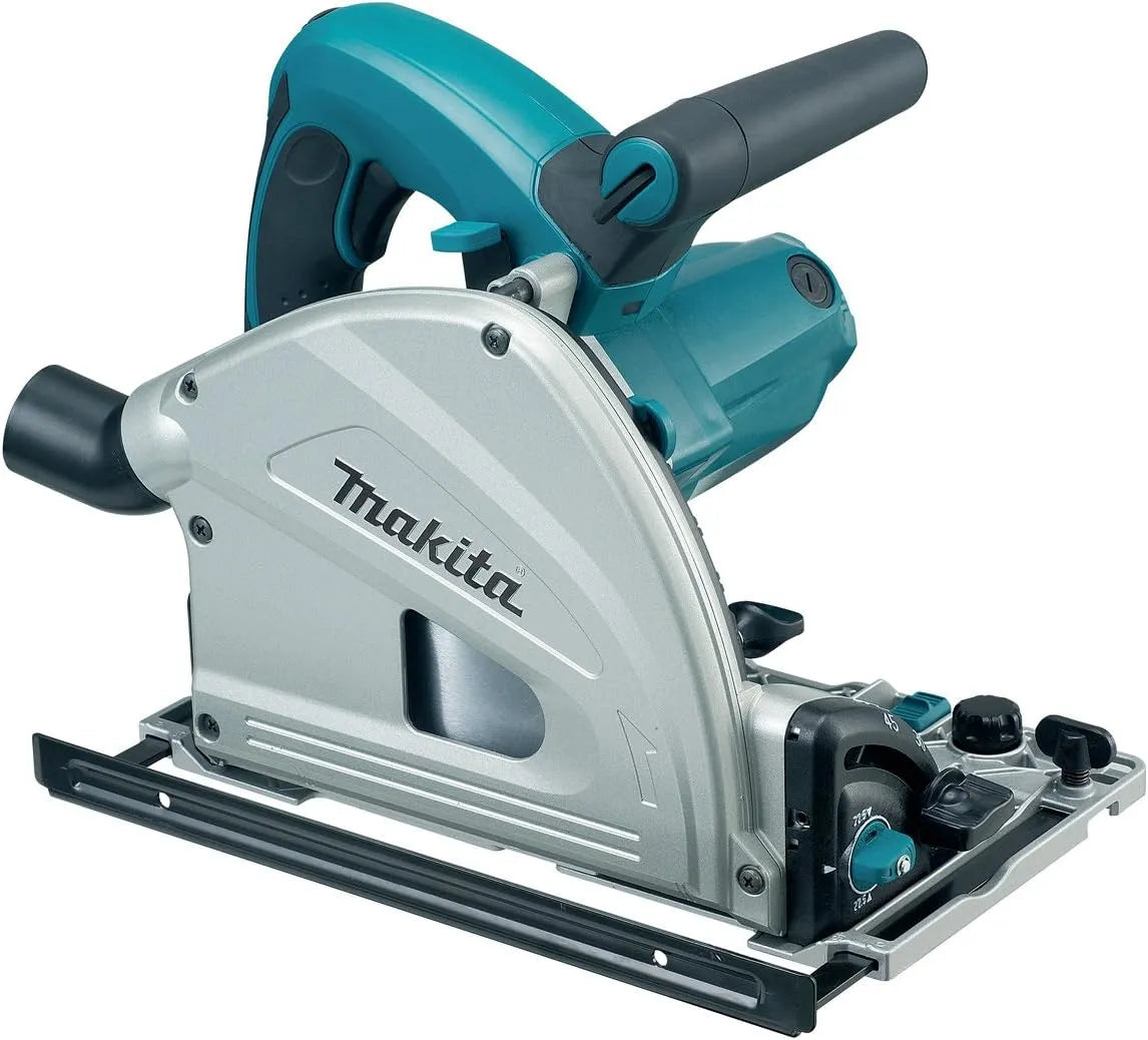 Makita SP6000K1 Kreissäge für zügige gerade Zuschnitte an Platten und Holzwerkstücken mit Führungsschiene und Systainer Blau
