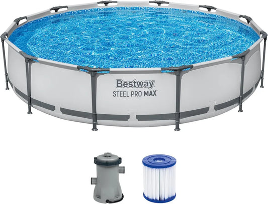 Bestway Rundpool-Set mit Stahlrahmen und Filterpumpe, 366 x 76 cm