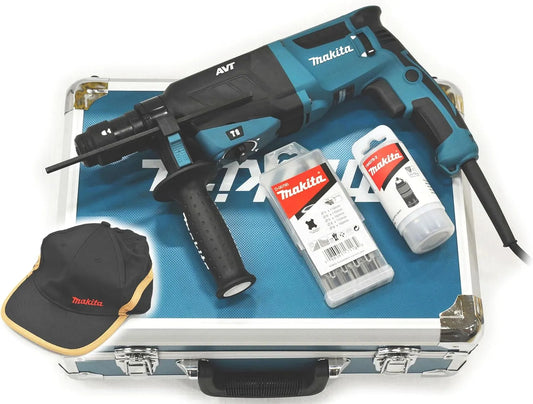 Makita HR2631FT13 Bohrhammer für kraftvolles Hammerbohren und Meißelarbeiten in hartem Material: blau