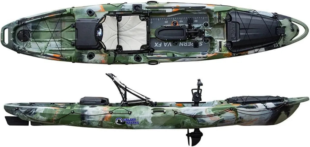 Galaxy Kayaks Supernova FX Pedalantrieb Angelkajak mit Steuerung und Sitz - Jungle