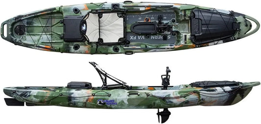 Galaxy Kayaks Supernova FX Pedalantrieb Angelkajak mit Steuerung und Sitz - Jungle
