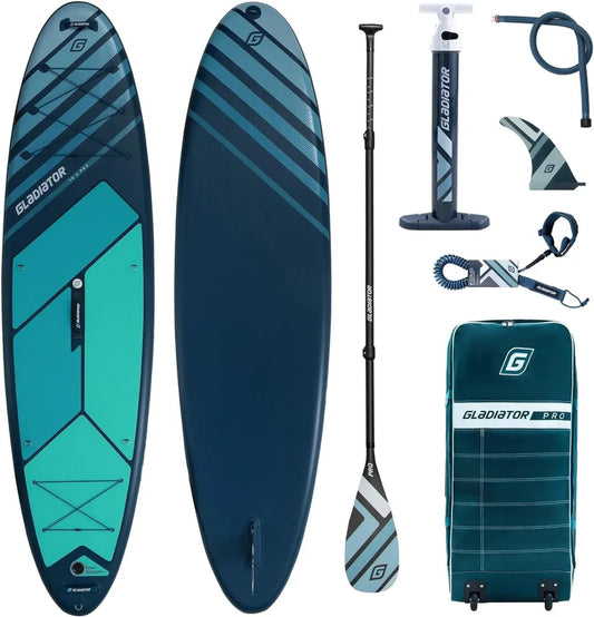 Gladiator PRO Touring iSUP Set mit Carbon-Paddel, Aufblasbares Stand Up Paddle Board für lange Touren, Bis 26 PSI Druck