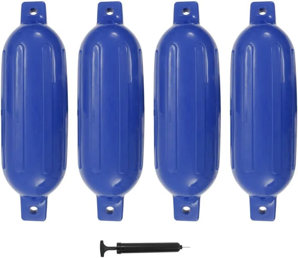 Robuste Blaue Bootsfender 4er Set aus PVC für Boote