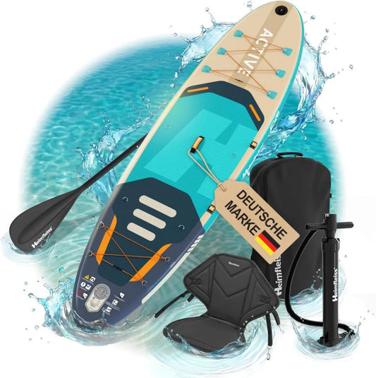 Hochwertiges Aufblasbares SUP Board Set mit Kajaksitz - 320 cm, 200 kg Tragkraft