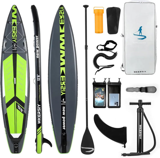 Robustes 380cm SUP Board aufblasbar – Ideal für Touring & Racing mit großer Tragkraft – Komplettes Allround-Paket inkl. Action-Cam-Halterung für Yoga & Angeln