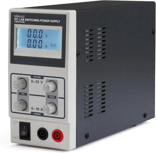Velleman VDC/0-10 Regelbares DC-Labornetzgerät und Tischnetzteil, 0-10 A, mit Digitalanzeige, für Elektroniktest und Reparatur