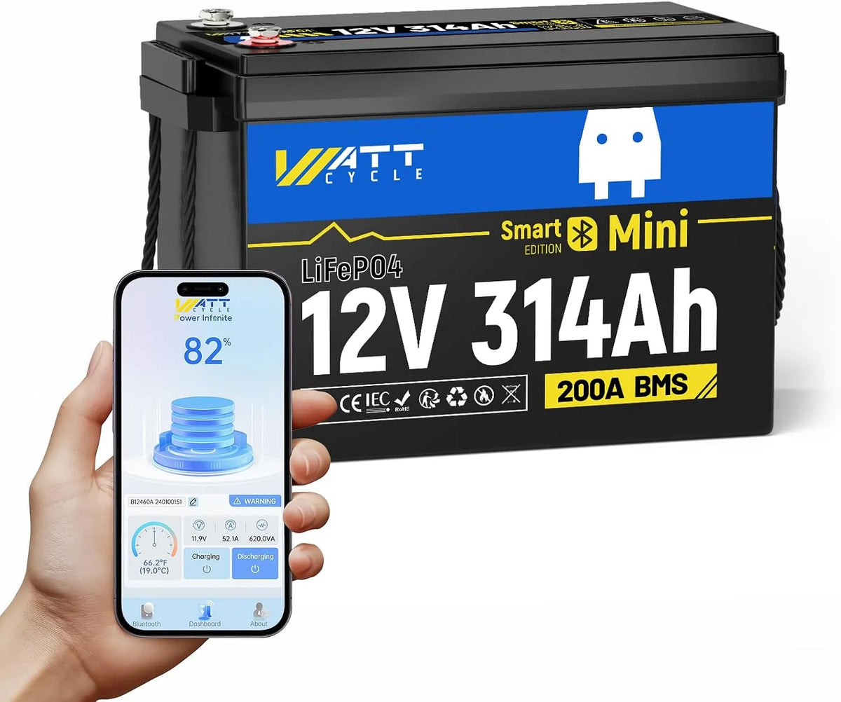 LiFePO4 LiFePO4-Batterie und Solar-Speicherbatterie, 314AH, 4019Wh, für Boot und Bordstrom, solarbetrieben, mit BMS, mit Bluetooth