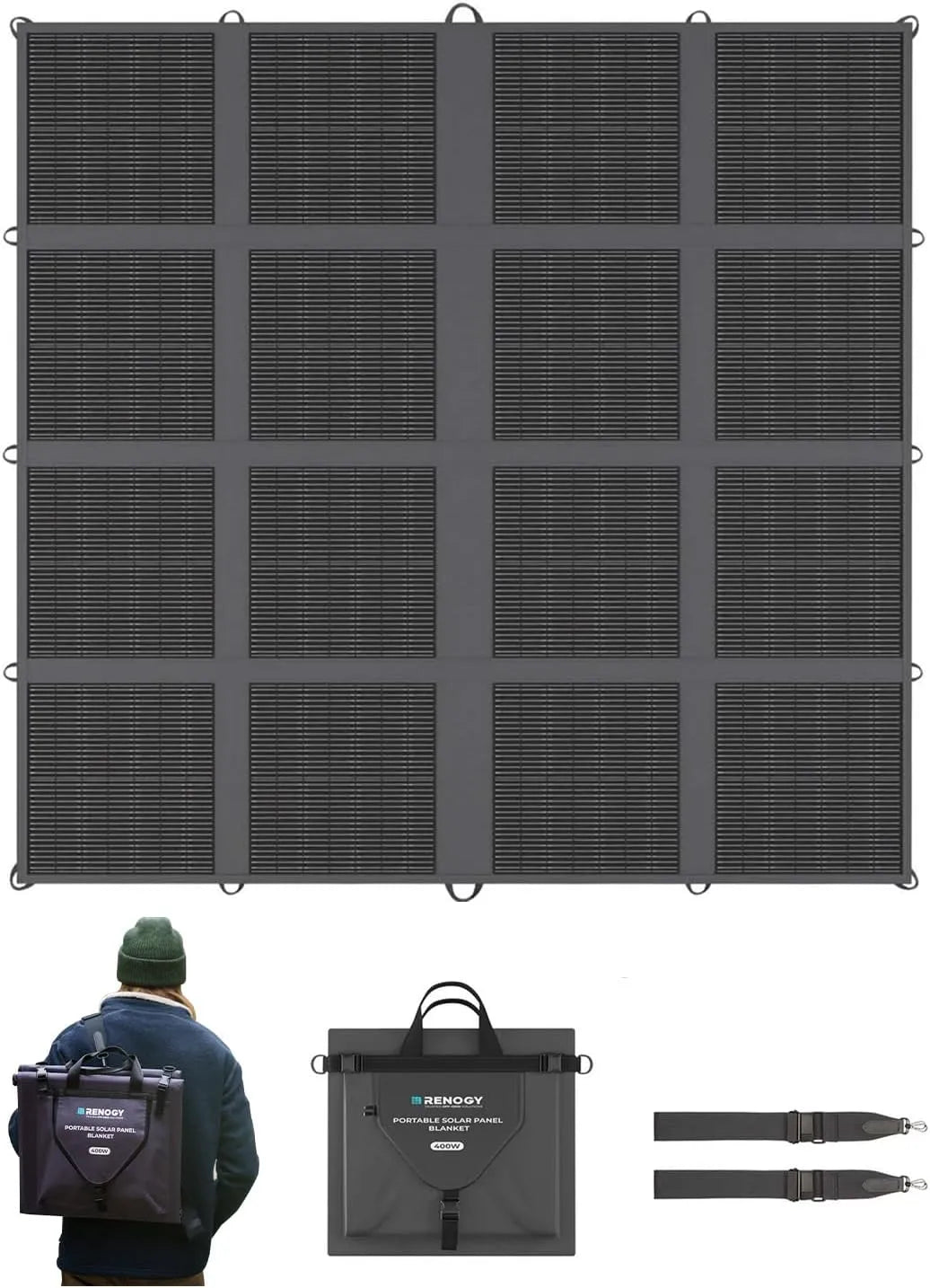 Renogy Solarmodul und Photovoltaikpanel, 400 W, für Camping und Wohnmobil, faltbar