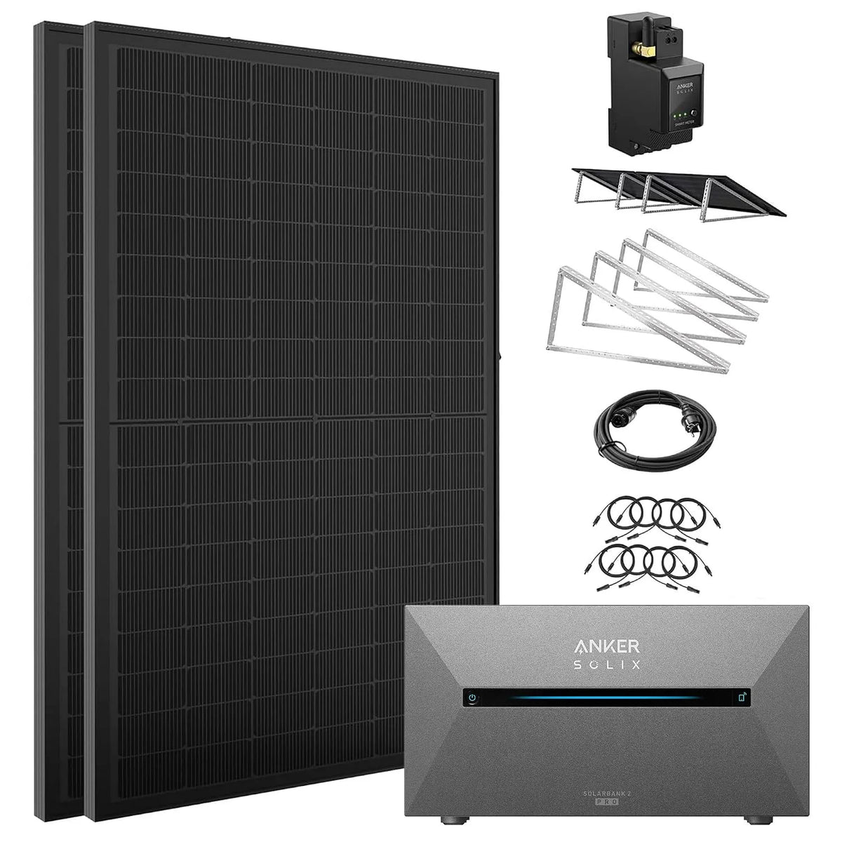 Solarbank E1600Pro Balkonkraftwerk-Komplettset und Photovoltaiksystem, 1,6kWh, bifazial