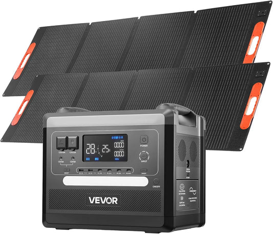 VEVOR Tragbare Powerstation und Solargenerator, solarbetrieben, faltbar, für Camping und Wohnmobil