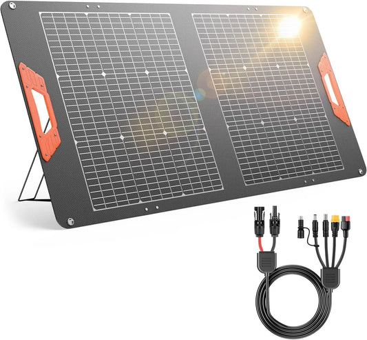 MC4-Ausgang Faltbares Solar-Ladegerät und Mobiles Solarpanel, solarbetrieben, 100W, IP65, bifazial, für Camping und Wohnmobil