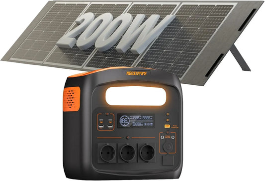 Steckdosen PD100W Tragbare Powerstation und Solargenerator, 1024Wh, solarbetrieben, 200W, 1800W, für Camping und Wohnmobil