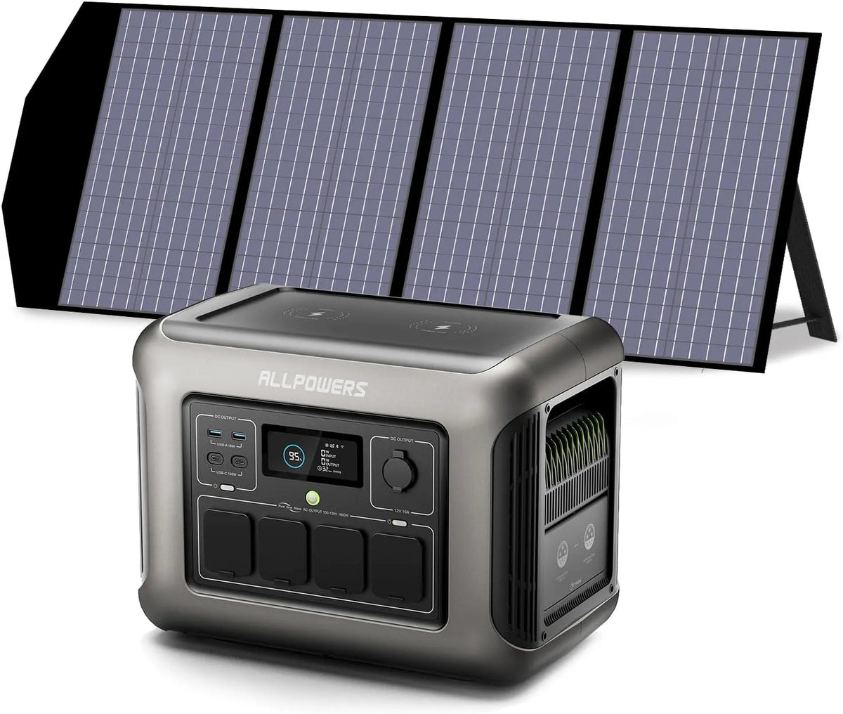ALLPOWERS R1500 Tragbare Powerstation und Solargenerator, 1152Wh, solarbetrieben, 140W, 1800W, für Gartenbewässerung