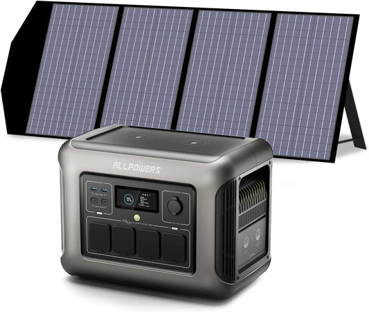 ALLPOWERS R1500 Tragbare Powerstation und Solargenerator, 1152Wh, solarbetrieben, 140W, 1800W, für Gartenbewässerung