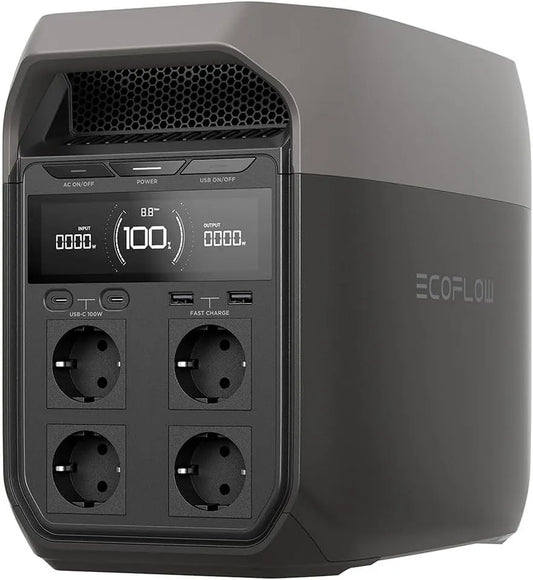 EcoFlow Delta 3 Stazione Di Tragbare Powerstation und Solargenerator, 1800 W, 12m