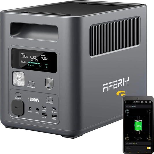 AFERIY P180 Tragbare Powerstation und Solargenerator, 1024Wh, 1800W, für Gartenbewässerung, solarbetrieben, reine Sinuswelle, mit BMS
