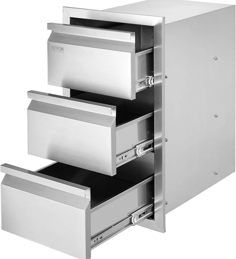 VEVOR Edelstahltür für Grillstation 50x67cm, dreistufige vertikale BBQ-Tür