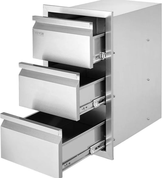 VEVOR Edelstahltür für Grillstation 50x67cm, dreistufige vertikale BBQ-Tür