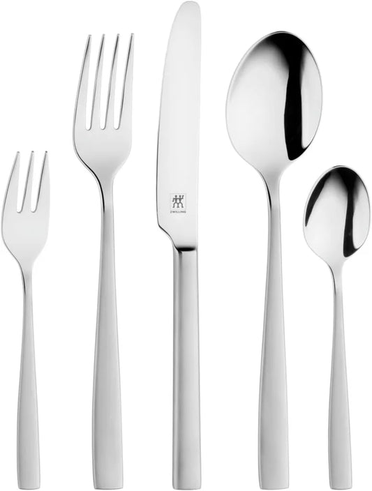 ZWILLING Roseland Besteckset, 60-teilig, geeignet für 12 Personen, spülmaschinenfest, Edelstahl 18/10, mattiert, silbern